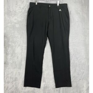 Adidas Mens Golf Pants 36x32 Black‎ 3-Stripes Performance Trousers Athleisure